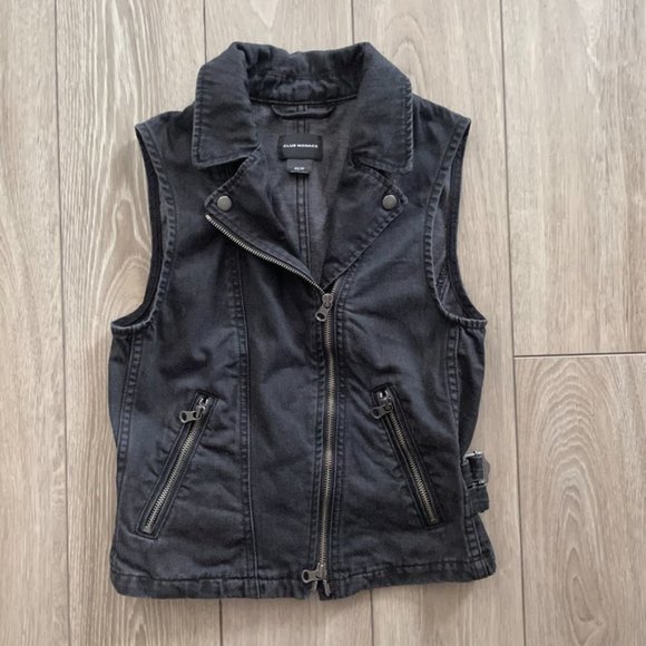 CLUB Monaco | Denim Moto Vest - Picture 5 of 11